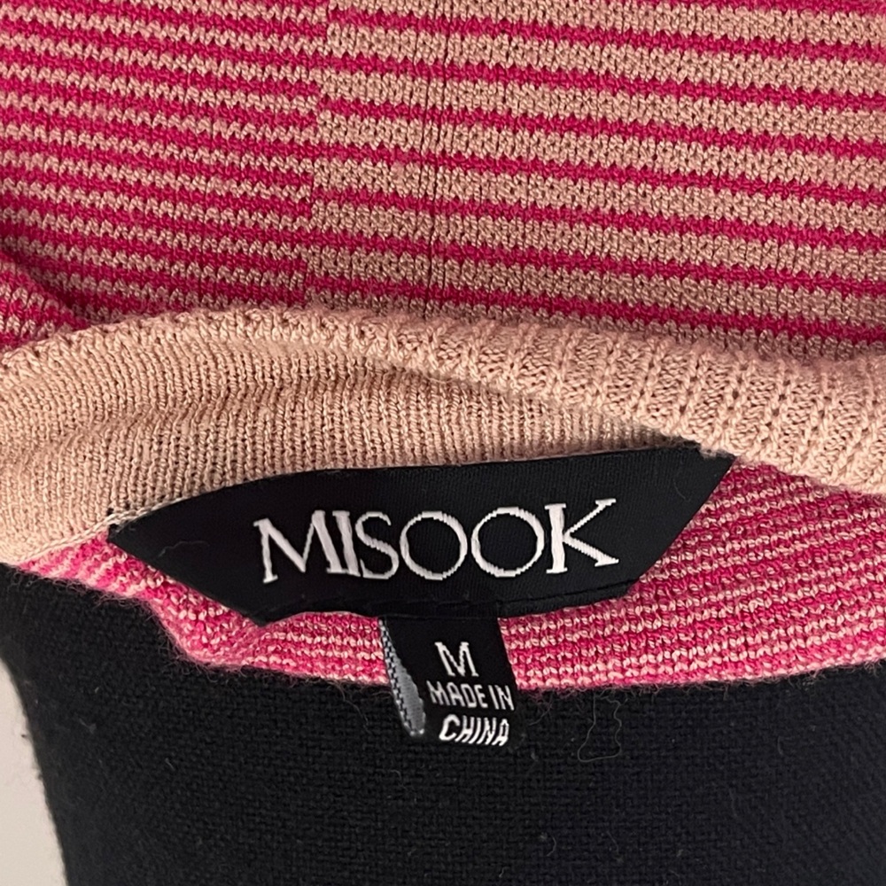 Misook Colorblock Striped Knit Sweater – Pink & Beige – Size M - Picture 6 of 6